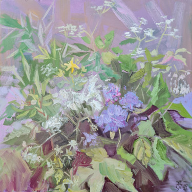 Malarstwo zatytułowany „Wildflowers” autorstwa Ekaterina Prisich, Oryginalna praca, Olej