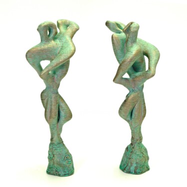 Sculpture titled "Kain und Abel" by Prof. Andreas Loeschner-Gornau, Original Artwork, Resin