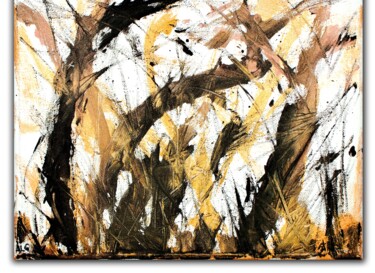 Painting titled "Landschaft" by Prof. Andreas Loeschner-Gornau, Original Artwork, Acrylic Mounted on Wood Stretcher frame