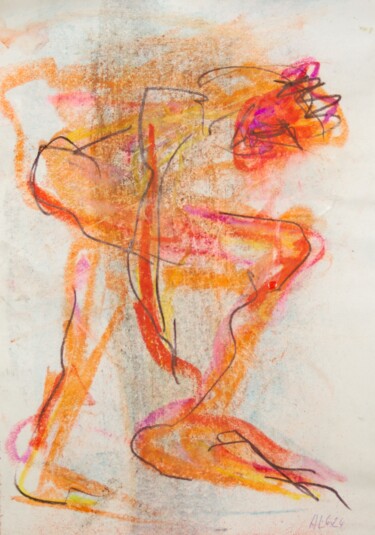 Tekening getiteld "Achilles" door Prof. Andreas Loeschner-Gornau, Origineel Kunstwerk, Potlood