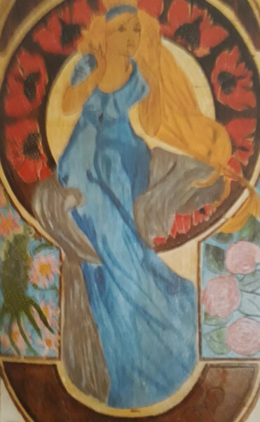 Peinture intitulée "La Vergine" par Mary Sargent, Œuvre d'art originale, Gravure