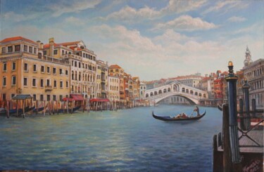 Schilderij getiteld "GRAND CANAL OF VENI…" door Gennadiy Protsko, Origineel Kunstwerk, Olie