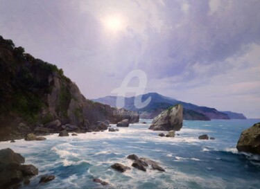 Painting titled "Sea View" by Yuri Pryadko, Original Artwork, Oil