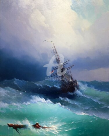 Malerei mit dem Titel "Storm" von Yuri Pryadko, Original-Kunstwerk, Öl