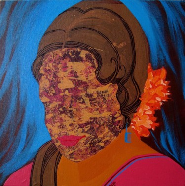 Painting titled "Face - 5" by Puja Sarkar, Original Artwork, Acrylic