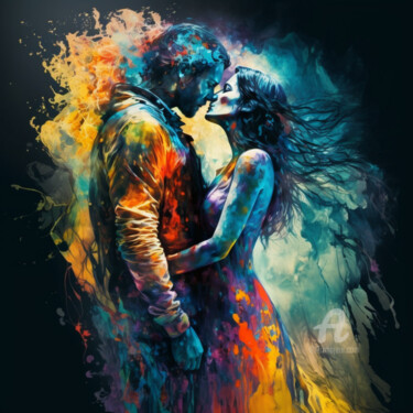 数字艺术 标题为“Love and Colors” 由Pulchra Family, 原创艺术品, 数字油画
