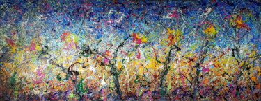 Pittura intitolato "Fiori Dripping" da Puliafico, Opera d'arte originale, Smalto