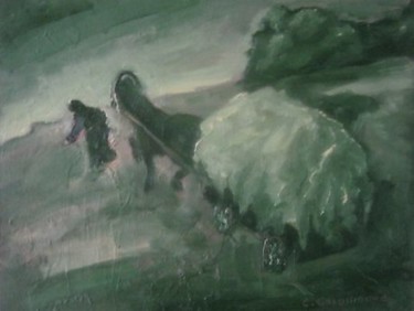 Картина под названием "дед.." - Сергей Боголюбов, Подлинное произведение искусства, Масло
