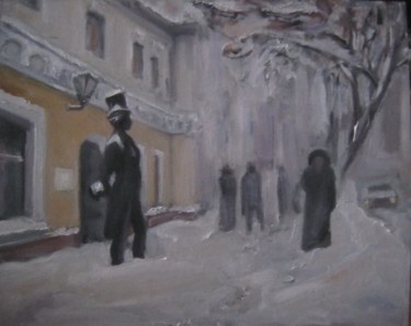 Painting titled "Одесса. Ул.Пушкинск…" by Sergei Bogoliubov, Original Artwork, Oil