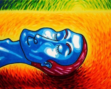 Pittura intitolato "Sleepy Head" da Punit Vaidya, Opera d'arte originale