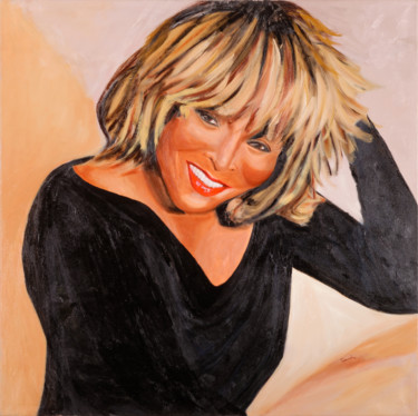 Schilderij getiteld "Tina Turner" door Purity, Origineel Kunstwerk, Olie