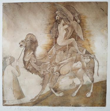 Incisioni, stampe intitolato "Sufi pilgrimage" da Vjacheslav Illjashenko, Opera d'arte originale, Acquaforte
