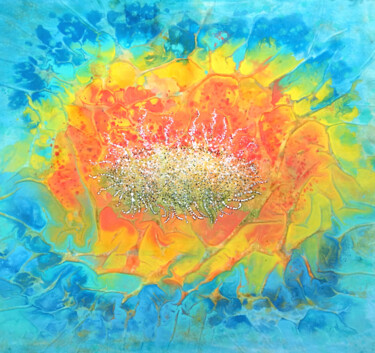 Картина под названием "Golden Rose" - Pu Wei, Подлинное произведение искусства, Чернила