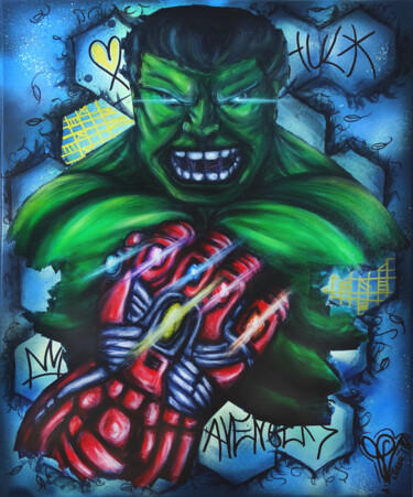 Painting titled "Peinture Hulk Marve…" by Pvettese, Original Artwork, Acrylic