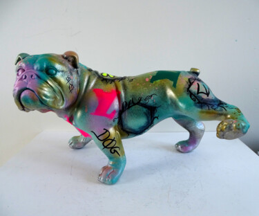 Γλυπτική με τίτλο "Sculpture Bulldog P…" από Pvettese, Αυθεντικά έργα τέχνης, Σπρέι βαφής
