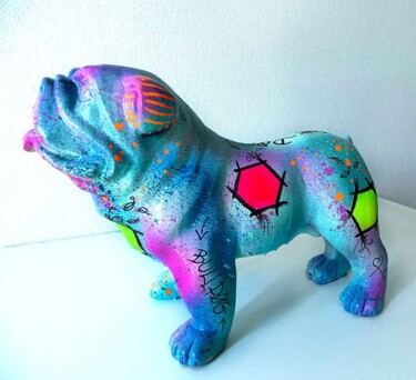 Sculpture titled "Sculpture bulldog g…" by Pvettese, Original Artwork, Spray paint