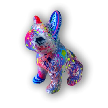 Sculpture titled "Mini Pop Bulldog #3…" by Pvettese, Original Artwork, Spray paint