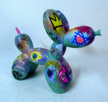 Sculptuur getiteld "Balloon Dog Pop Art…" door Pvettese, Origineel Kunstwerk, Marker