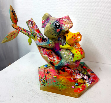 Escultura intitulada "Pop Art Koala Résin…" por Pvettese, Obras de arte originais, Tinta spray