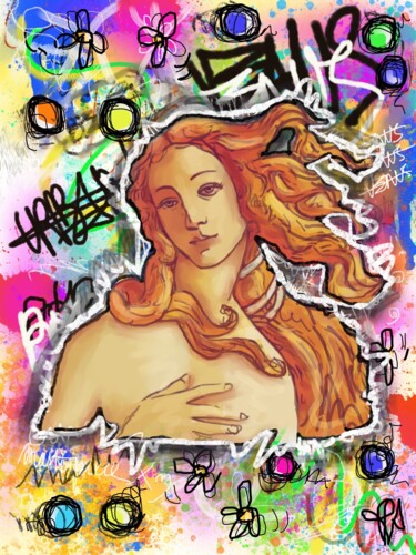 Malerei mit dem Titel "Pop Art Venus Urban…" von Pvettese, Original-Kunstwerk, Digitale Malerei