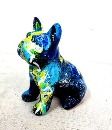 Sculpture titled "Bouledogue Mini Pop…" by Pvettese, Original Artwork, Spray paint