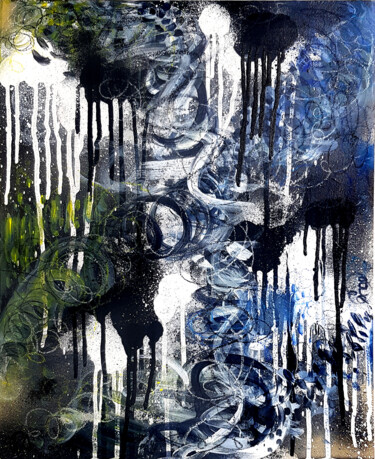 Painting titled "Tableau Abstrait No…" by Pvettese, Original Artwork, Spray paint
