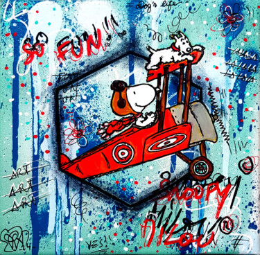 Painting titled "Tableau Pop Art Sno…" by Pvettese, Original Artwork, Spray paint Mounted on Wood Stretcher frame