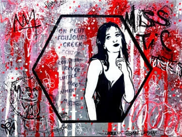 Painting titled "Tableau Street Art…" by Pvettese, Original Artwork, Spray paint Mounted on Wood Stretcher frame