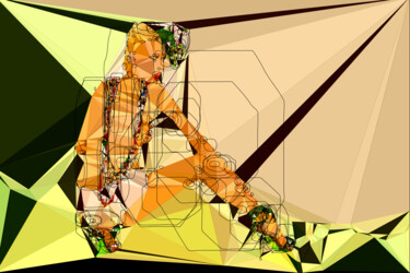 Digital Arts titled "Abstract Fashion Gi…" by Pwa Studio, Original Artwork, Digital Painting