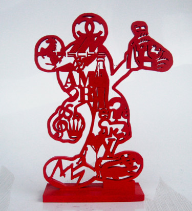 Скульптура под названием "PyB Mickey art and…" - Pyb, Подлинное произведение искусства, Смола