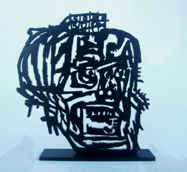 Γλυπτική με τίτλο "PyB SKULL Basquiat…" από Pyb, Αυθεντικά έργα τέχνης, Ρητίνη