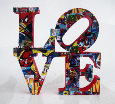Sculpture intitulée "PyB Love Spiderman,…" par Pyb, Œuvre d'art originale, Résine