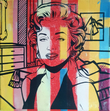 Painting titled "PyB Marilyn Lichten…" by Pyb, Original Artwork, Spray paint Mounted on Wood Stretcher frame