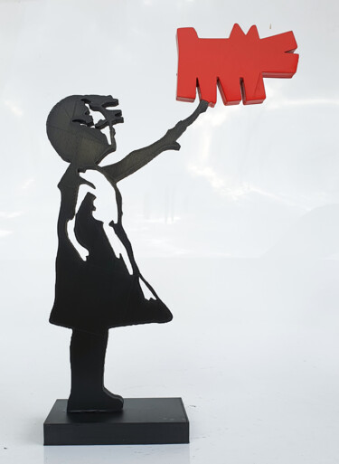 「PYB Banksy girl Har…」というタイトルの彫刻 Pybによって, オリジナルのアートワーク, 樹脂