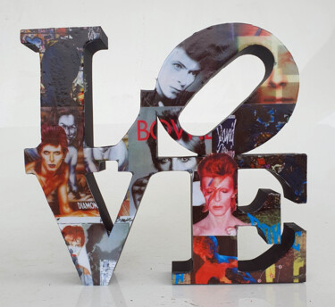 Γλυπτική με τίτλο "PyB Love Bowie  202…" από Pyb, Αυθεντικά έργα τέχνης, Ρητίνη