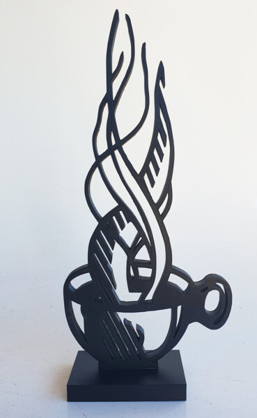 Sculpture intitulée "PyB COFFEE  Roy Lic…" par Pyb, Œuvre d'art originale, Acrylique