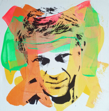 Painting titled "PyB steve MCQUEEN,…" by Pyb, Original Artwork, Acrylic Mounted on Wood Stretcher frame