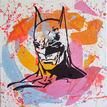 Painting titled "PyB Batman , 2024…" by Pyb, Original Artwork, Acrylic Mounted on Wood Stretcher frame