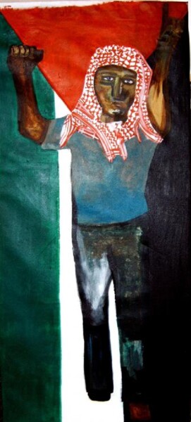 Painting titled "Free Palestina" by Q.Mumu, Original Artwork