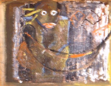 Painting titled "Mes lèvres brûlent…" by Q.Mumu, Original Artwork