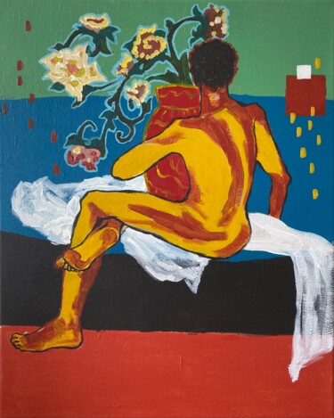 Pittura intitolato "Homme" da Qiana Cai, Opera d'arte originale, Acrilico