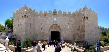 Photography titled "Damascus Gate Panor…" by J.A. Quattro (Qu4ttroStudio), Original Artwork, Non Manipulated Photography