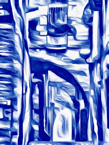 数字艺术 标题为“Blue Lions Den” 由J.A. Quattro (Qu4ttroStudio), 原创艺术品, 数字油画