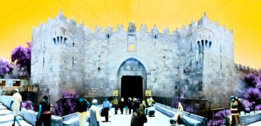 Arts numériques intitulée "Damascus Gate Yello…" par J.A. Quattro (Qu4ttroStudio), Œuvre d'art originale, Photographie non m…