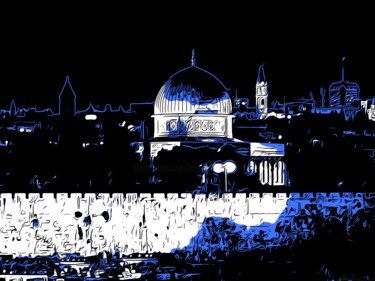 Digitale Kunst getiteld "Dome of the Rock We…" door J.A. Quattro (Qu4ttroStudio), Origineel Kunstwerk, Niet gemanipuleerde f…