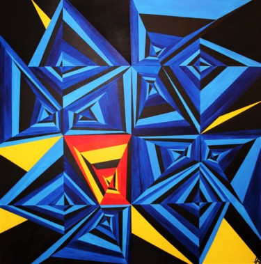 Painting titled "Spacetime Decompres…" by Dominika Bartková, Original Artwork, Acrylic Mounted on Wood Stretcher frame