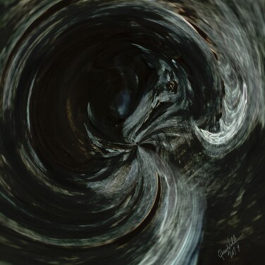 Peinture intitulée "Dark Hole" par Queennoble Dr. Elle Ramirez, Œuvre d'art originale, Acrylique Monté sur Panneau de bois