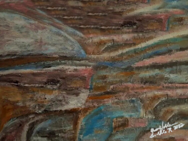 Painting titled "Rustic Colorful Bea…" by Queennoble Dr. Elle Ramirez, Original Artwork, Acrylic Mounted on Wood Panel