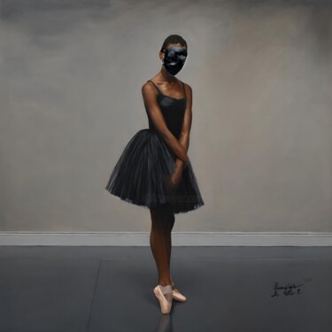 Painting titled "Dented Mask Ballet" by Queennoble, Original Artwork, Oil