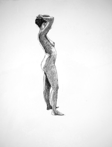 Tekening getiteld "nue 1" door Kevin Bolliet, Origineel Kunstwerk